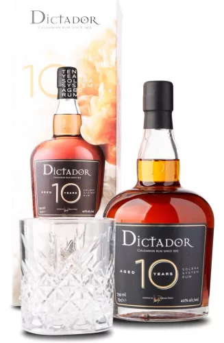 Dictador 10 éves Rum + Pohár (40% 0,7L)