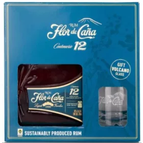 Flor de Cana Centenario 12 éves Rum DD+ pohár (40% 0,7L)
