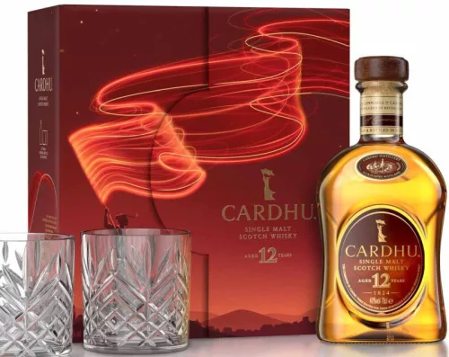 Cardhu 12 éves Whisky + 2 db Pohár (40% 0,7L)