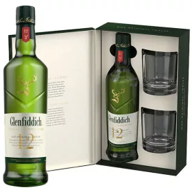 Glenfiddich 12 éves Whisky + 2 pohár (40% 0,7L)