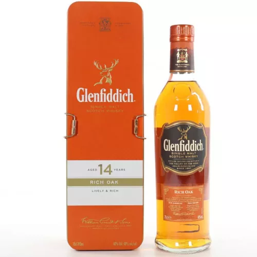 Glenfiddich 14 éves Whisky  Rich Oak Single Malt Scotch (40% 0,7L)