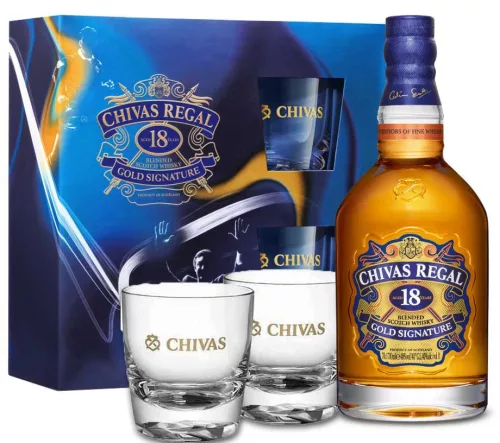 Chivas Regal 18 éves Whisky DD + 2 Pohár (40% 0,7L)