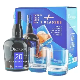 Dictador 20 éves Rum + 2 Pohár (40% 0,7L)