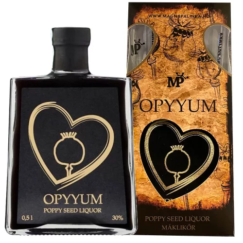 Magna Cum Laude Opyyum Máklikőr + 2 db Shot Pohár (30% 0,5L)