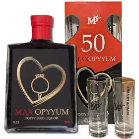   Magna Cum Laude MAX Opyyum Máklikőr + 2 Shot Pohár (50% 0,5L)